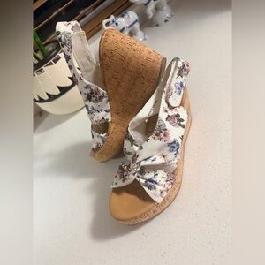 Malibu Floral Cork Wedges